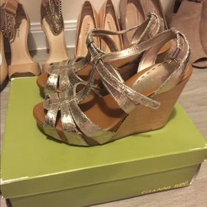 Gold Gianni bini wedges